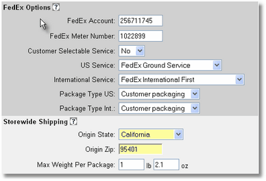 Shipping settings and options are dependent upon the master Shipping Method setting.