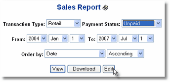 Sales Reports - Unpaid Orders - Edit Mode